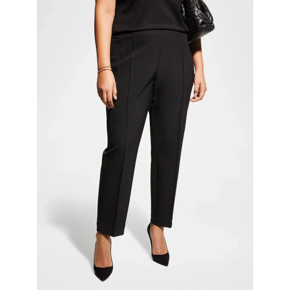 Lafayette 148 New York Pants - Lafayette 148 New York Gramercy Stretch Pants Black Pull On Womens Plus Size 24W